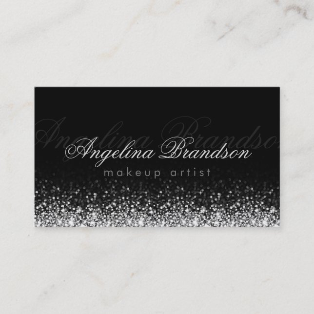 De Visite Carte noire Shimmerger Silver Light Maquillage Dam (Devant)