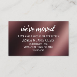 De Visite Carte "Nous avons déménagé" à ombre rose gold déco