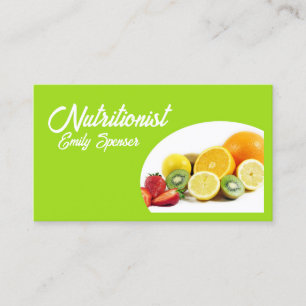 De Visite Carte nutritionniste jaune vert/Vie saine