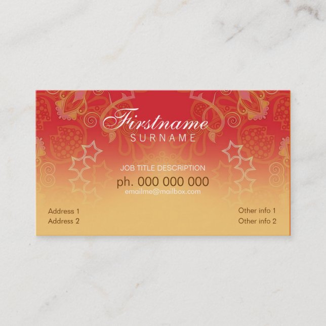 De Visite Carte Orange Imaginaire curlz (Devant)