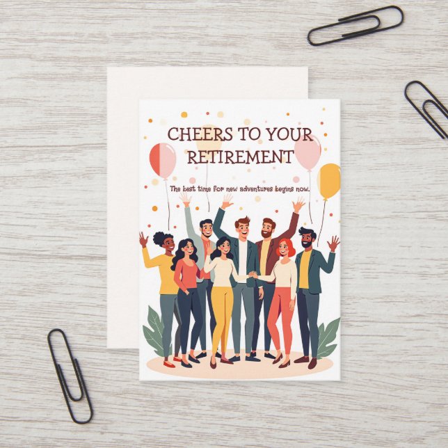 De Visite Carte personnalisée - Collègues d'adieu (Devant/Arrière en situation)