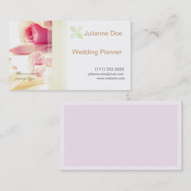De Visite Carte personnelle wedding planner (Devant / Derrière)