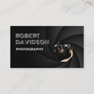 De Visite Carte Photographe Simple Black The Lens Focus