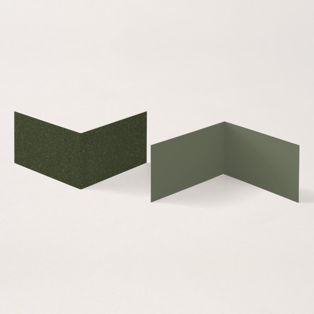 De Visite Carte pliée personnalisée - Moss Green + Texture D (Intérieur et extérieur)