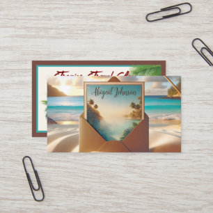 De Visite Carte Postale Tropical Island En Enveloppe