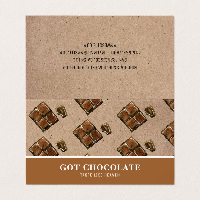De Visite Carte professionnelle Brown moderne au chocolat (Extérieur déplié)