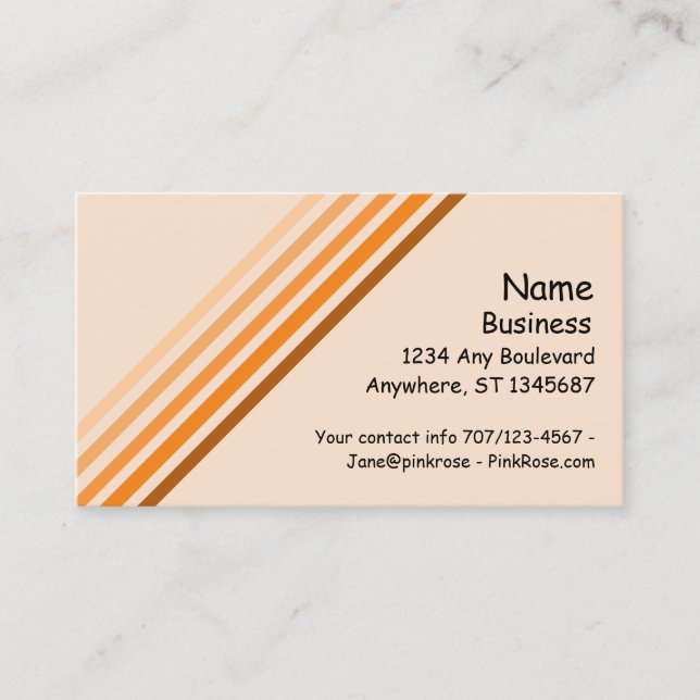 De Visite Carte professionnelle - Cinq lignes orange diagona (Devant)