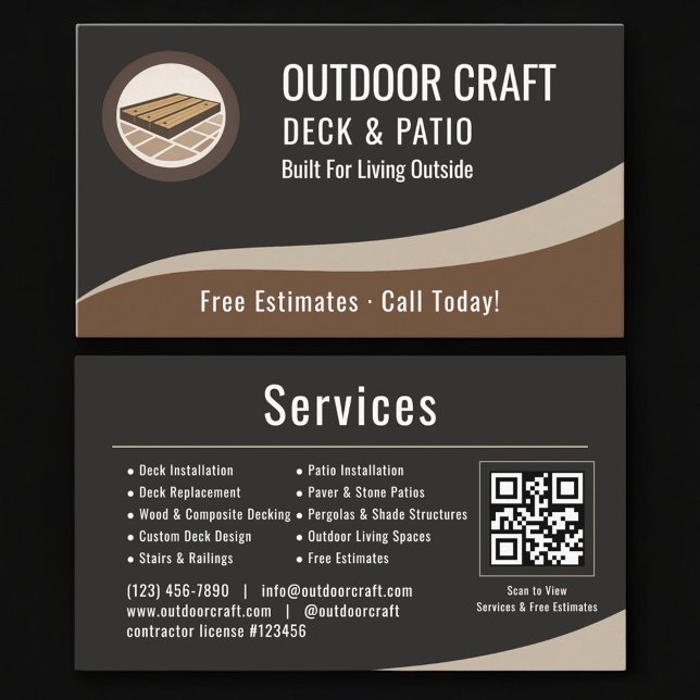 De Visite Carte professionnelle QR Code pour terrasse et vér (Créateur téléchargé)