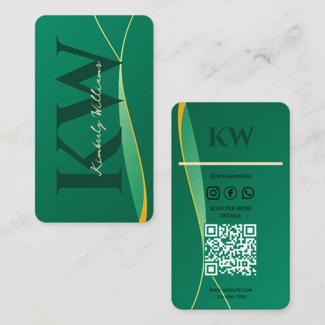 De Visite Carte professionnelle verte fraîche (Devant / Derrière)