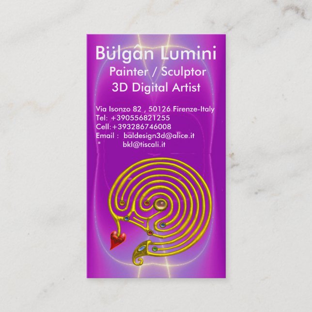 De Visite Carte profil Bulgan Lumini Hyper Labirinth (Devant)
