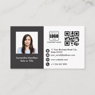 De Visite Carte QRCode professionnelle - Gris photo