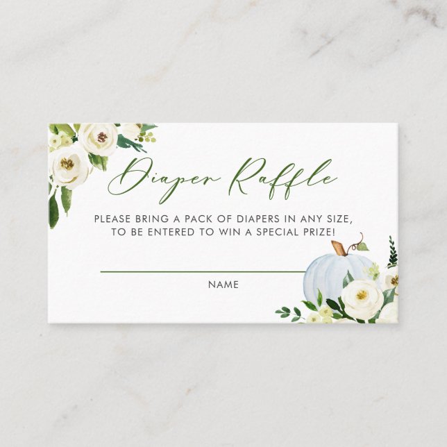 De Visite Carte Raffin Citrouille  bleu Baby shower (Devant)