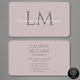 De Visite Carte Rose Monogramme pour Petite Entreprise