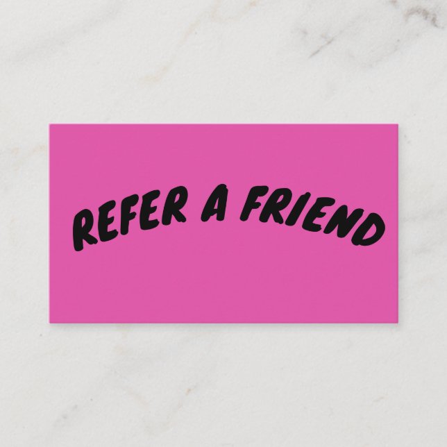 DE VISITE CARTE ROSE PERSONNALISÉE RECOMMANDER UN AMI (Devant)