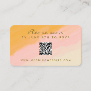 De Visite Carte RSVP Budget Aquarelle rose Jaune QR Code