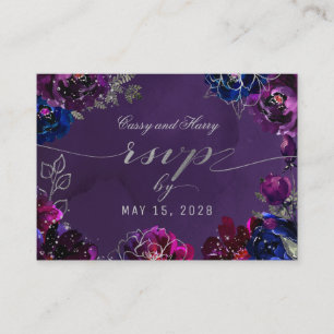 De Visite Carte RSVP en ligne Amethyst Sapphire Jewel Tone