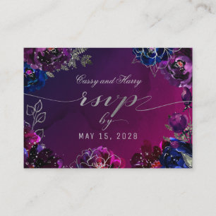 De Visite Carte RSVP en ligne Amethyst Sapphire Ombr Jewel T