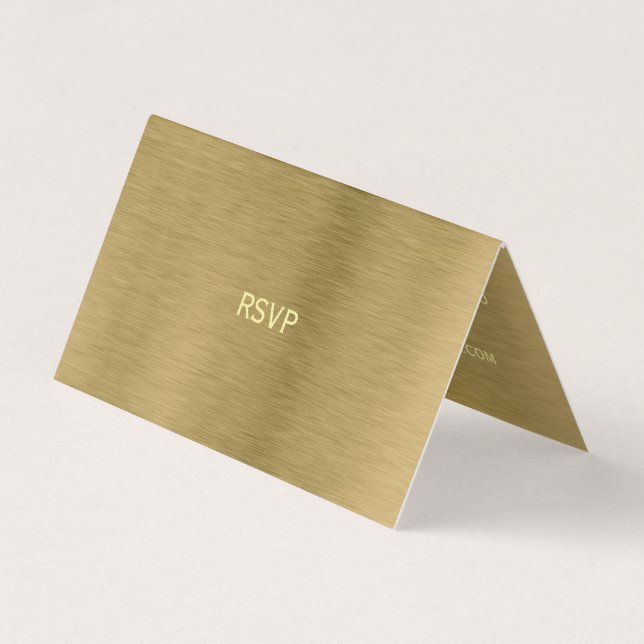 De Visite Carte RSVP Faux Gold Metal Texture (Devant)