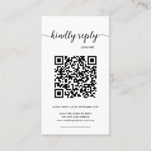 De Visite Carte RSVP QR Code en ligne photo élégante moderne