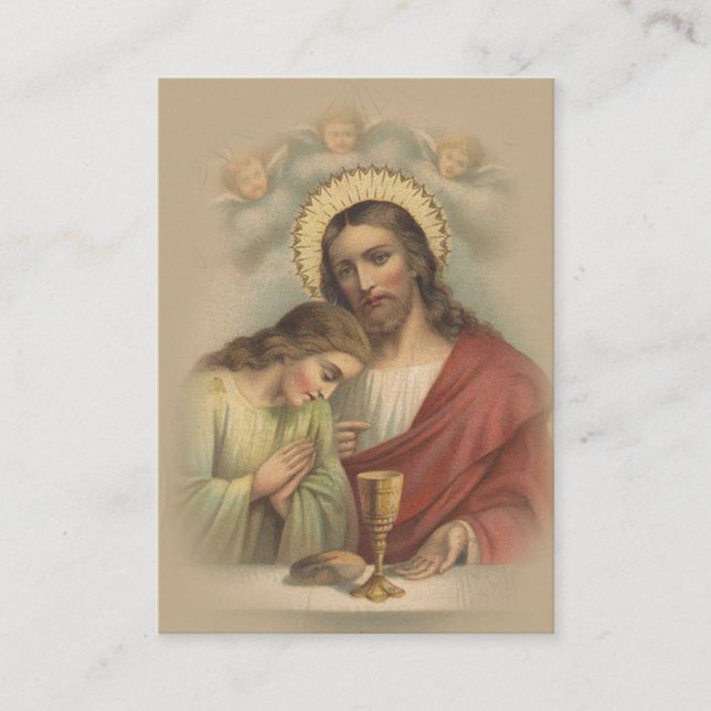 De Visite Carte Sainte Catholique Communion Solennelle 1ère (Devant)