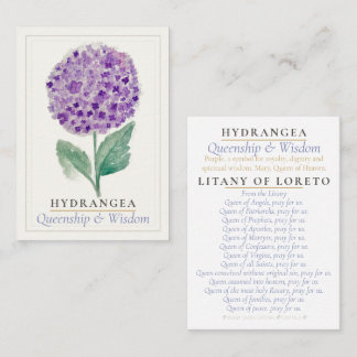 De Visite Carte Sainte du Jardin Marian à l'Hydrangea Pourpr