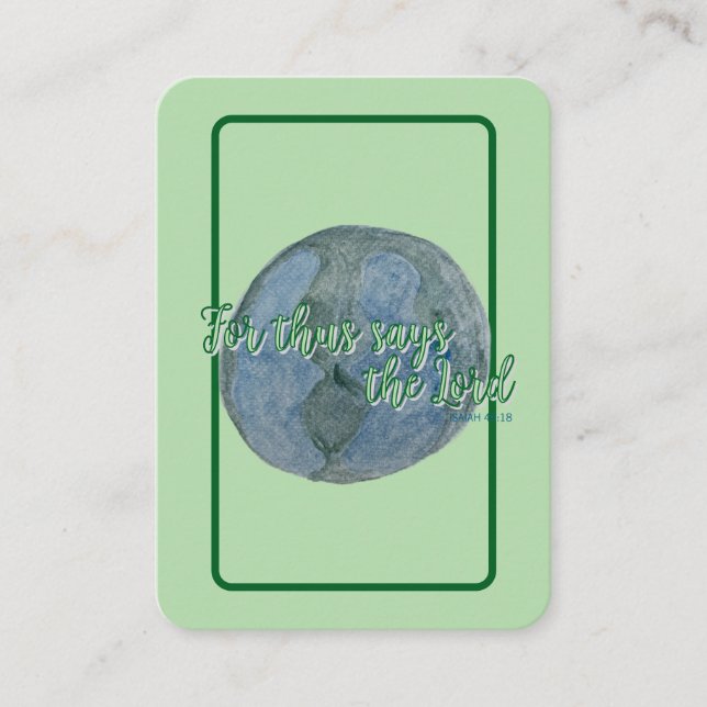 De Visite Carte Sainte – Il a façonné la terre (Devant)