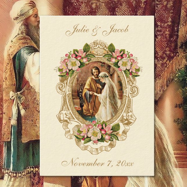 De Visite Carte Sainte Traditionnelle Mariage Catholique Vin (Créateur téléchargé)