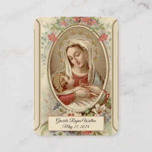 De Visite Carte Sainte Vierge Baptême Commémoratif