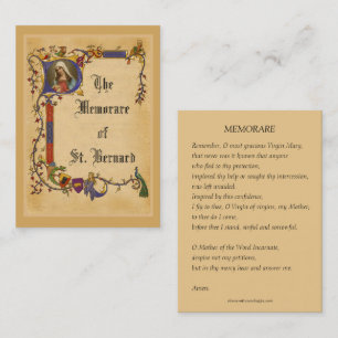 De Visite Carte Sainte Vierge Marie Memorare Vintage