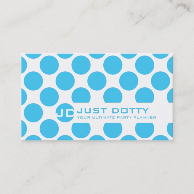 De Visite CARTE SIMPLE bold pois aqua bleu (Devant)