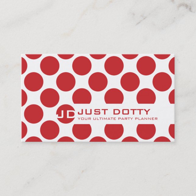 De Visite CARTE SIMPLE bold pois riches rouge vif (Devant)
