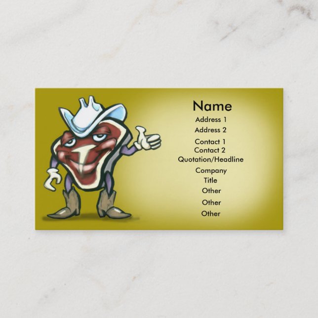 De Visite Carte Steak (Devant)