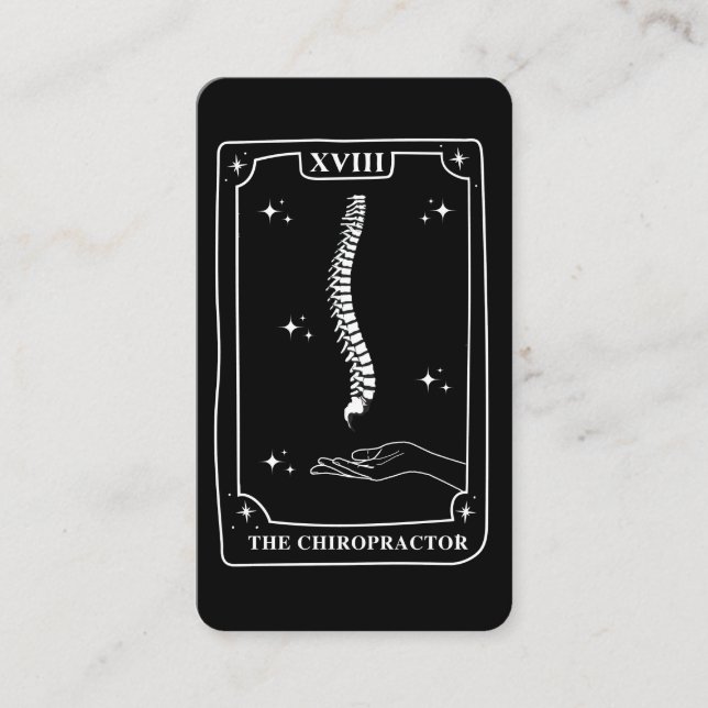 De Visite Carte Tarot Mystique Chiropracteur noir et blanc (Devant)