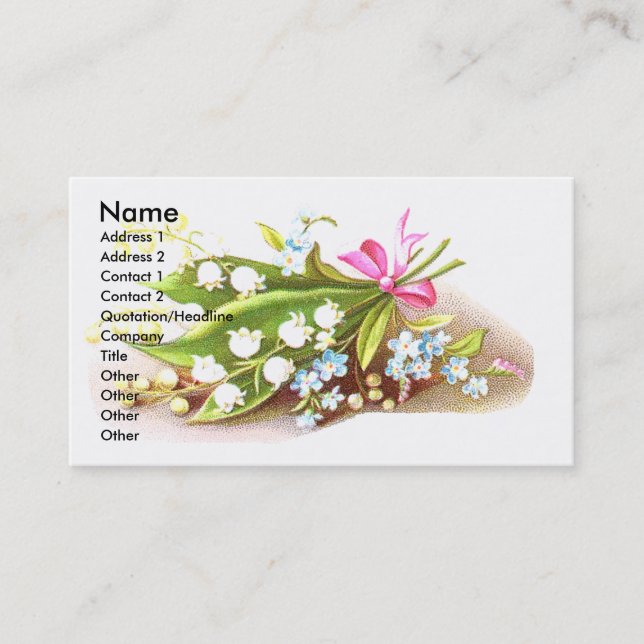 De Visite Carte victorienne d'album au muguet (Devant)