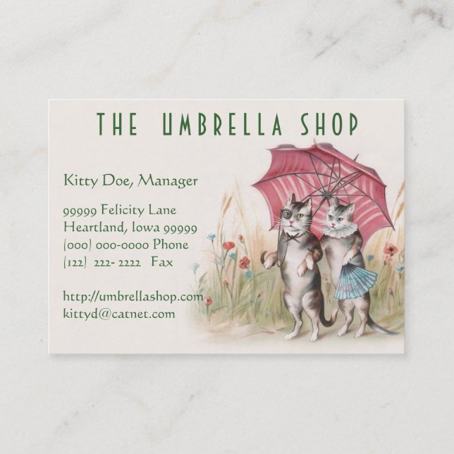 De Visite Carte vintage personnalisable mignonne d'art - (Dos)