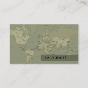 DE VISITE CARTE VINTAGE RETRO KRAFT GRAY