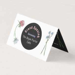 De Visite Carte Wild Floral Chalkboard Grand ouverture