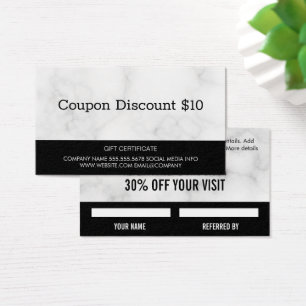De Visite Cartes cadeaux Marbre   Code coupon