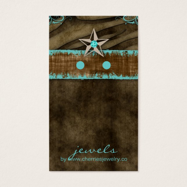 De Visite Cartes d'affichage à oreilles joaillerie Zebra Sta (Devant)