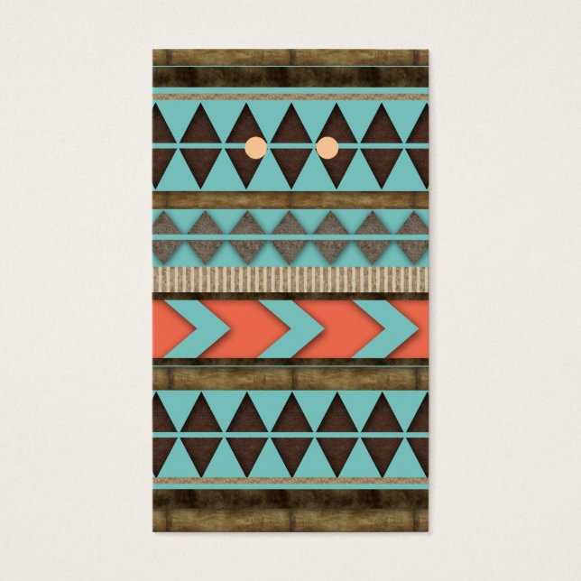De Visite Cartes d'affichage artisanales Cool Aztec Motif (Devant)