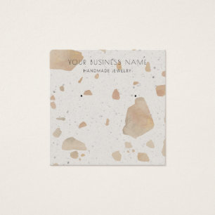 De Visite Cartes d'affichage carré Brown Gris Terrazzo