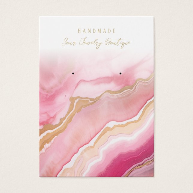 De Visite Cartes d'affichage couleur or rose pâle (Devant)