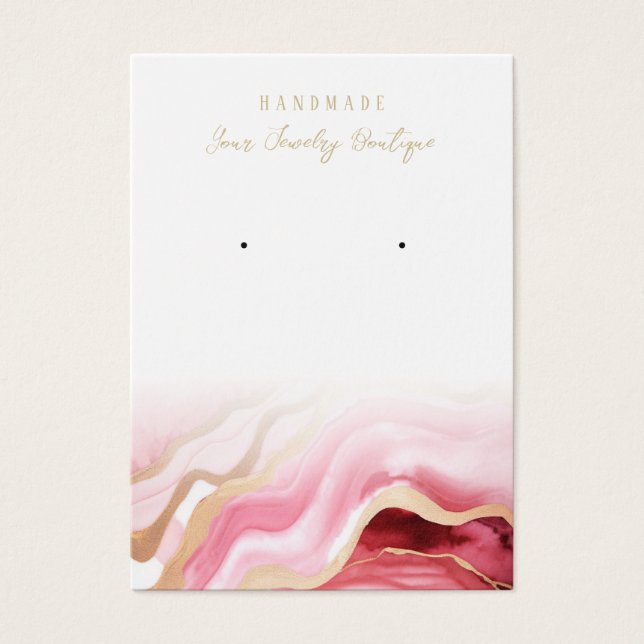 De Visite Cartes d'affichage couleur or rose pâle (Devant)