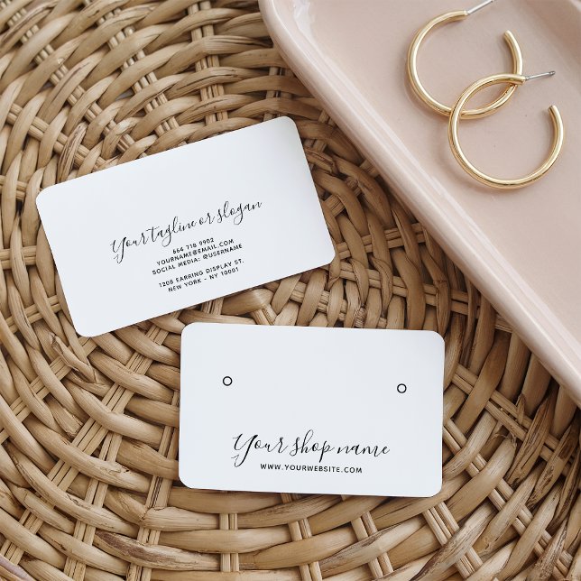 De Visite Cartes d'affichage d'oreille simple et moderne (Modern simple white stud earring display cards)