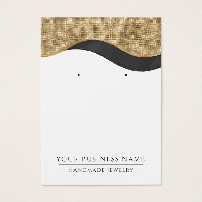 De Visite Cartes d'affichage Gold Black Glam (Devant)