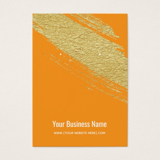 De Visite Cartes d'affichage Orange Gold Brush (Devant)