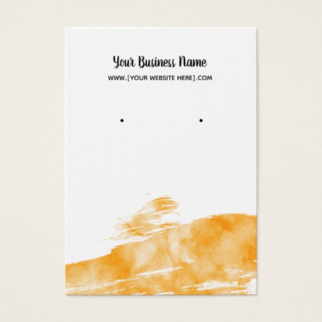 De Visite Cartes d'affichage Orange Watercolor (Devant)