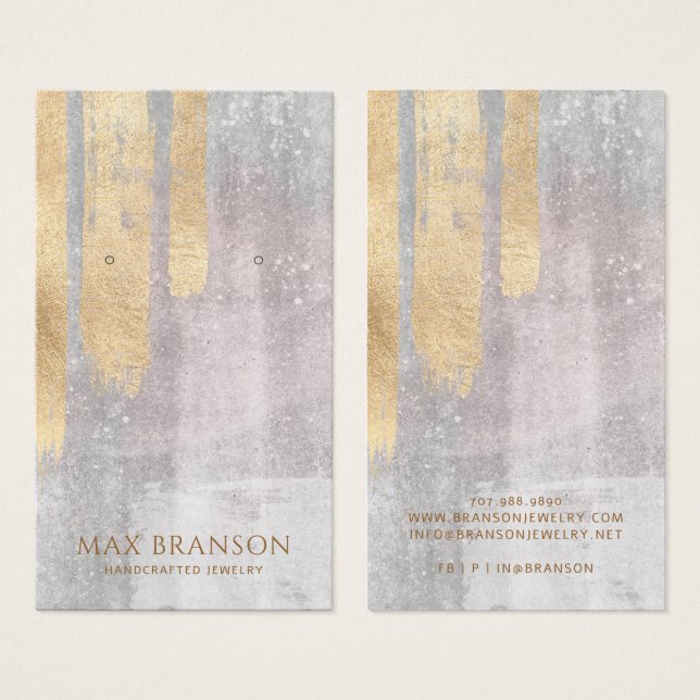 De Visite Cartes d'affichage pour bijoux à oreilles Abstrait (Devant & derrière)