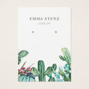 De Visite Cartes d'affichage pour bijoux à oreilles ・ Cactus