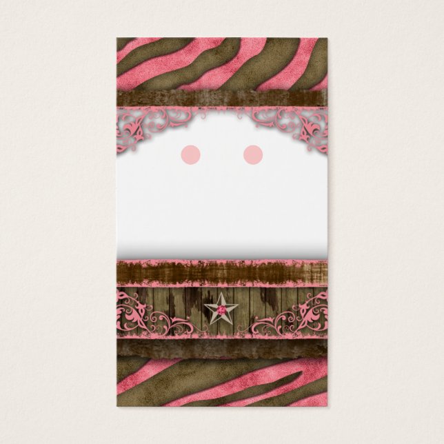 De Visite Cartes d'affichage pour bijoux Cute Zebra Star (Devant)